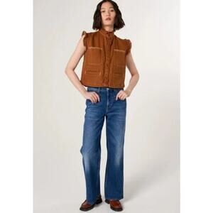 Seventy + Mochi Anthro Wide Leg Medium Wash Jeans‎ Organic Cotton Size 28